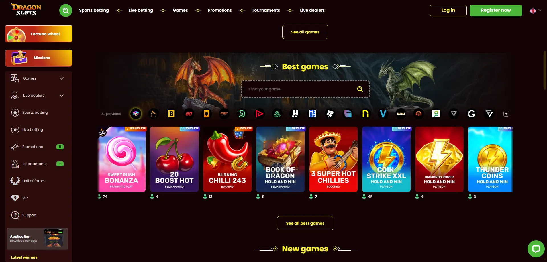 DragonSlots Casino welcome bonus up to NZD 100 plus free spins